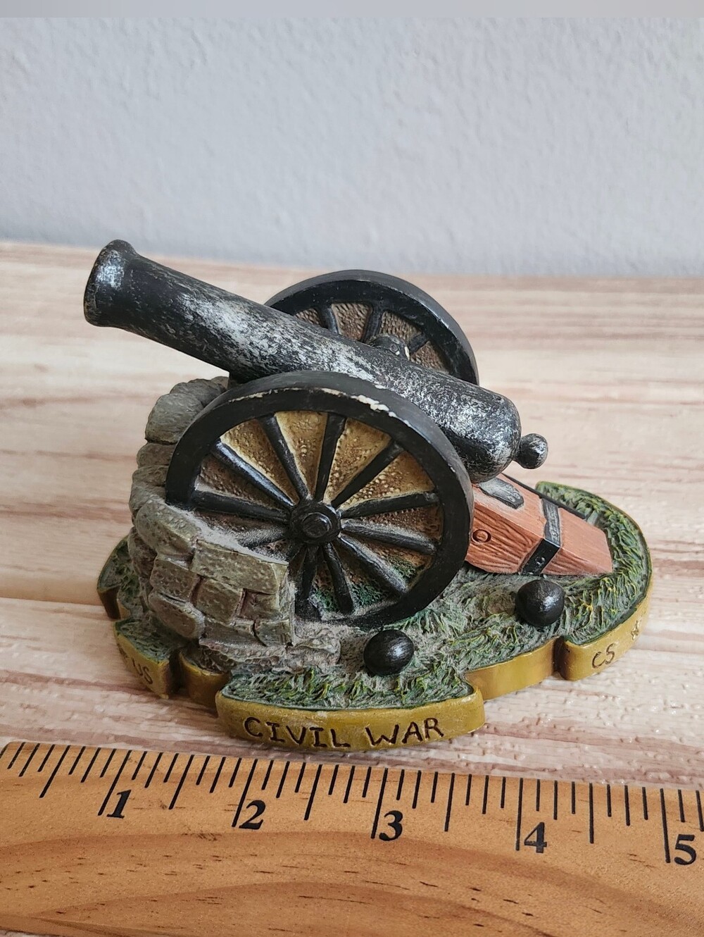 Vintage Civil War Field Cannon Miniature Figurine Resin Statue 1861-1865 Decor